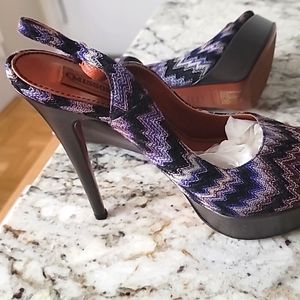 Missoni Rashel Peep Toe Platform Slingback Heels